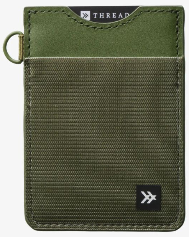 THREAD # VERTICAL WALLET OLIVE - - THREAD WALLETS LLC