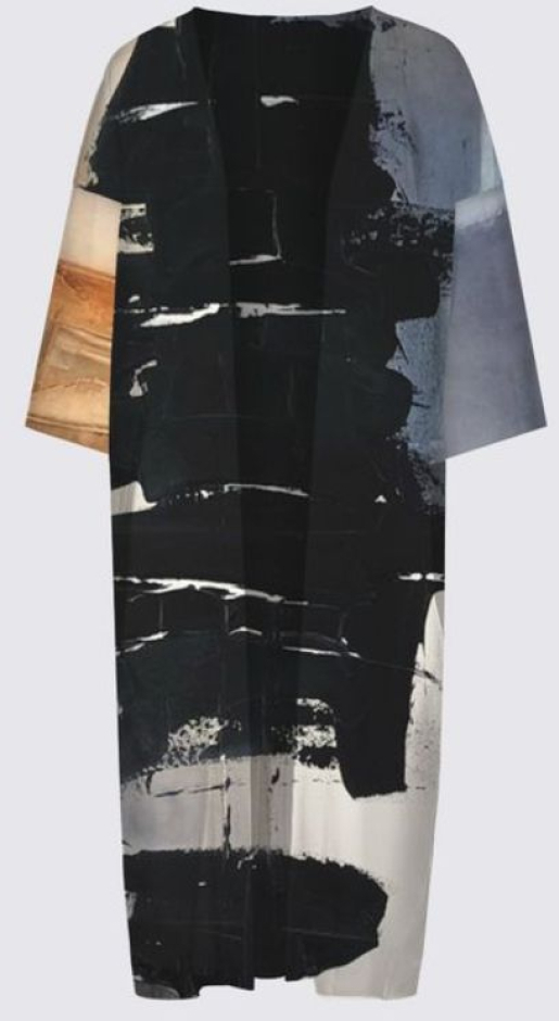 SOPHIE LAMBERT # ELANI KIMONO PERLE NOIR - - COLLECTION SOPHIE LAMBERT
