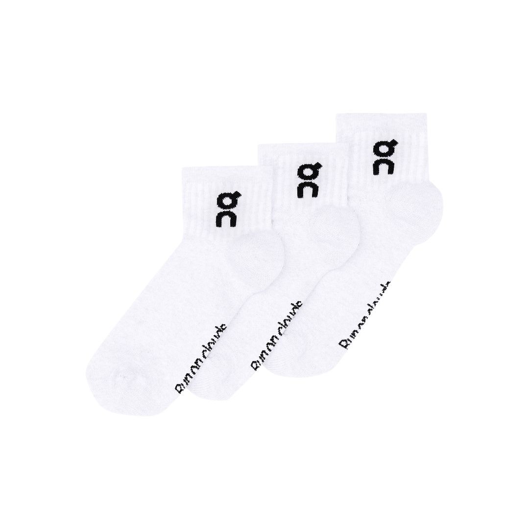ON RUNNING # BAS LOGO MID 3 PAIRES BLANC